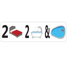 Load image into Gallery viewer, Combo Bedroom, Bath & Pool Real Estate Sign Rider