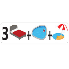 Load image into Gallery viewer, Combo Bedroom, Pool and Beach Real Estate Sign Rider