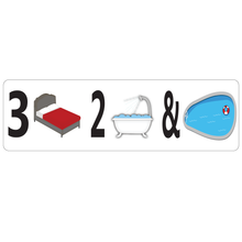 Load image into Gallery viewer, Combo Bedroom, Bath & Pool Real Estate Sign Rider