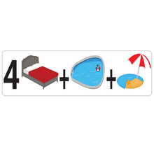 Load image into Gallery viewer, Combo Bedroom, Pool and Beach Real Estate Sign Rider