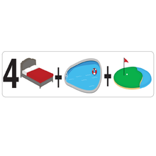 Load image into Gallery viewer, Postmojis Combo Bedroom, Pool, Golf Course Real Estate Sign Rider