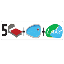 Load image into Gallery viewer, Combo Bedroom, Pool and Lake Real Estate Sign Rider