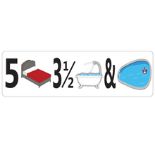 Load image into Gallery viewer, Combo Bedroom, Bath & Pool Real Estate Sign Rider