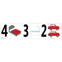 Load image into Gallery viewer, Combo Bedroom, Bath & Garage Real Estate Sign Rider