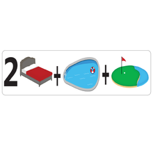 Load image into Gallery viewer, Postmojis Combo Bedroom, Pool, Golf Course Real Estate Sign Rider
