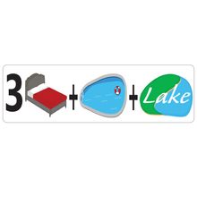 Load image into Gallery viewer, Combo Bedroom, Pool and Lake Real Estate Sign Rider
