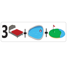 Load image into Gallery viewer, Postmojis Combo Bedroom, Pool, Golf Course Real Estate Sign Rider
