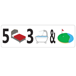 Combo Bedroom, Bath & Golf Course Real Estate Sign Rider