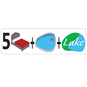 Combo Bedroom, Pool and Lake Real Estate Sign Rider