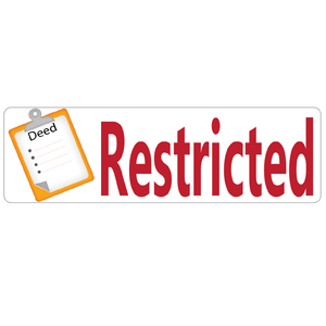 Deed Restricted Real Estate Sign Rider